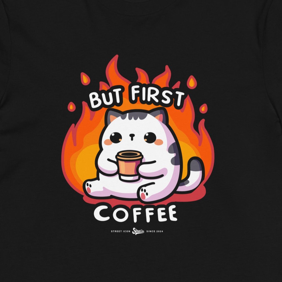 First Coffee Cat - Premium T-Shirt