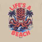 Life's a Beach Krake - Premium T-Shirt mit Backprint - Street Icon
