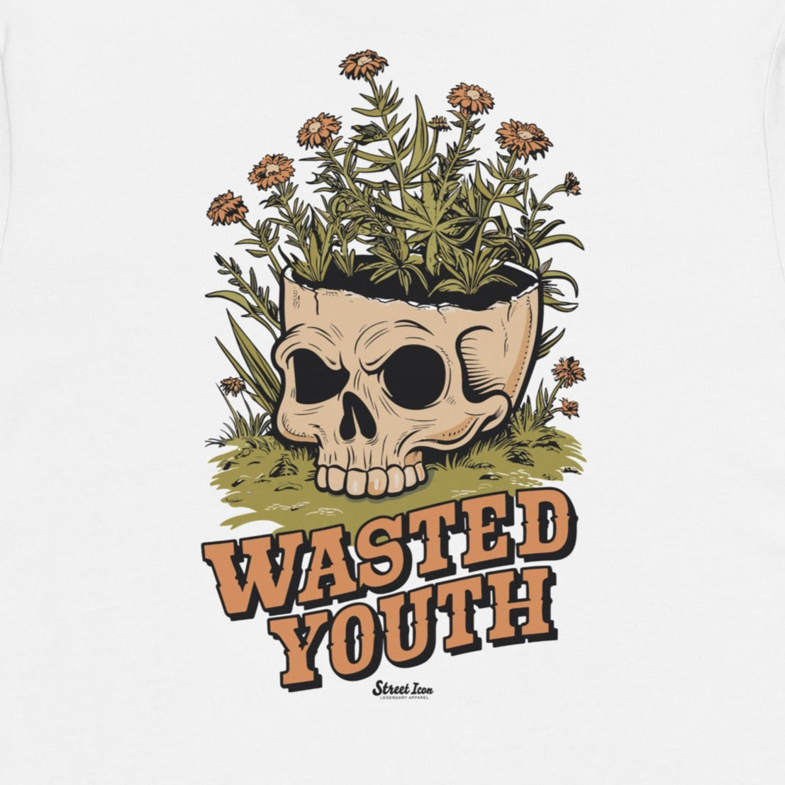 Wasted Youth (Skull) - Premium T-Shirt with 2-sided print