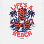 Life's a Beach Krake - Premium T-Shirt mit Backprint - Street Icon