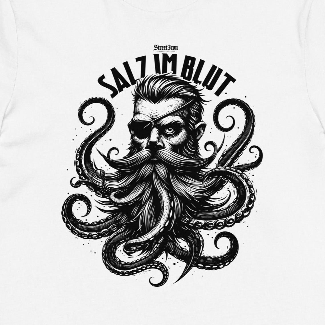 Octopus pirate with salt in his blood - Premium T-Shirt