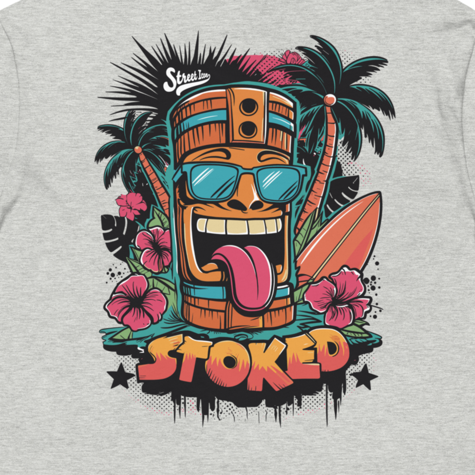 Stoked - Premium T-Shirt mit 2-seitigem Druck - Street Icon